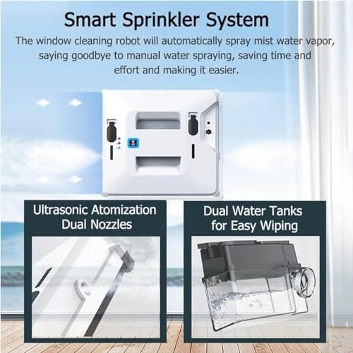 Square Robot Window Cleaner for Indoor and Outdoor Use Automatic Glass Cleaner for Home Use Dual Water Spray