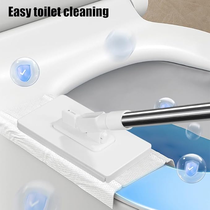 Zero Touch Mini Mop Mini Wet and Dry Sweeper Mop Disposable Clip Mopstick Convenient Cloth Changing No Wash for Gaps &amp Multi-SurfaceWhite