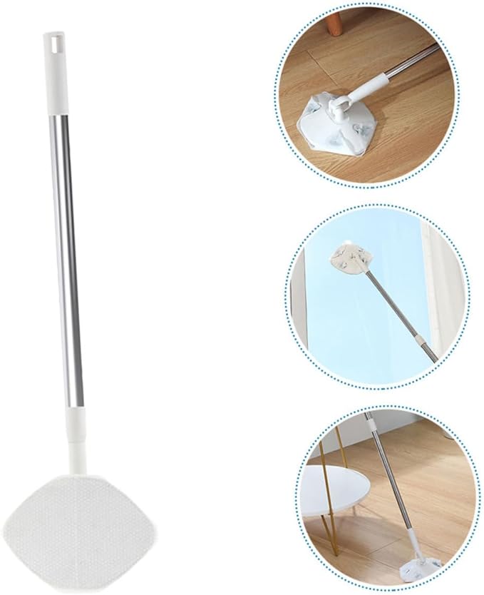 IMIKEYA Household Dust Mop and Dry Tissue Pack Handheld Triangular Electrostatic Floor Duster with Detachable Cloth Suitable for Hardwood and Multi-Surface Floor Cleaning