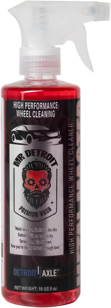 Mr. Detroit - 5pc Car Cleaning Kit with Wheel Brushes and Cleaner Drill Wheel Brushes Long Handle Cleaning Brush Wheel Cleaning Tool for Cars Rims Trucks Brakes and Any Other Narrow Spaces