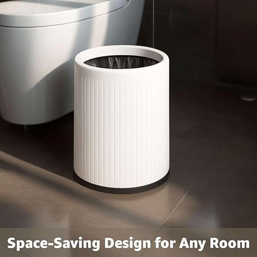 2 Pack - 4 Gallon Plastic Indoor Trash Can for Bedroom Bathroom Dorm or Apartment - Compact Wastebasket Fits Under Desk or Sink White