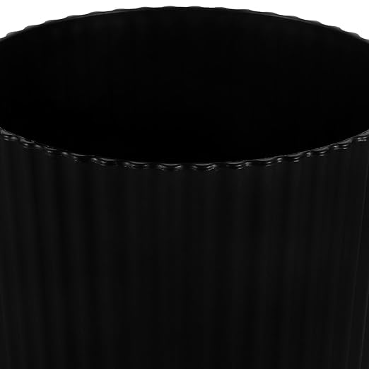 ARTIBETTER Plastic Trash Can 1.5 Gallon Medium Black Wastebasket Sturdy Kitchen Bathroom Office Bedroom Garbage Bin for Home Dormitory