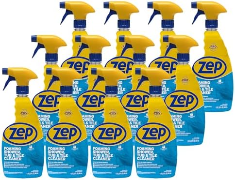 Zep Foaming Shower Tub and Tile Cleaner - 32 oz (Case of 12) ZUPFTT32 - No Scrub Formula Breaks up Tough Buildup on Contact