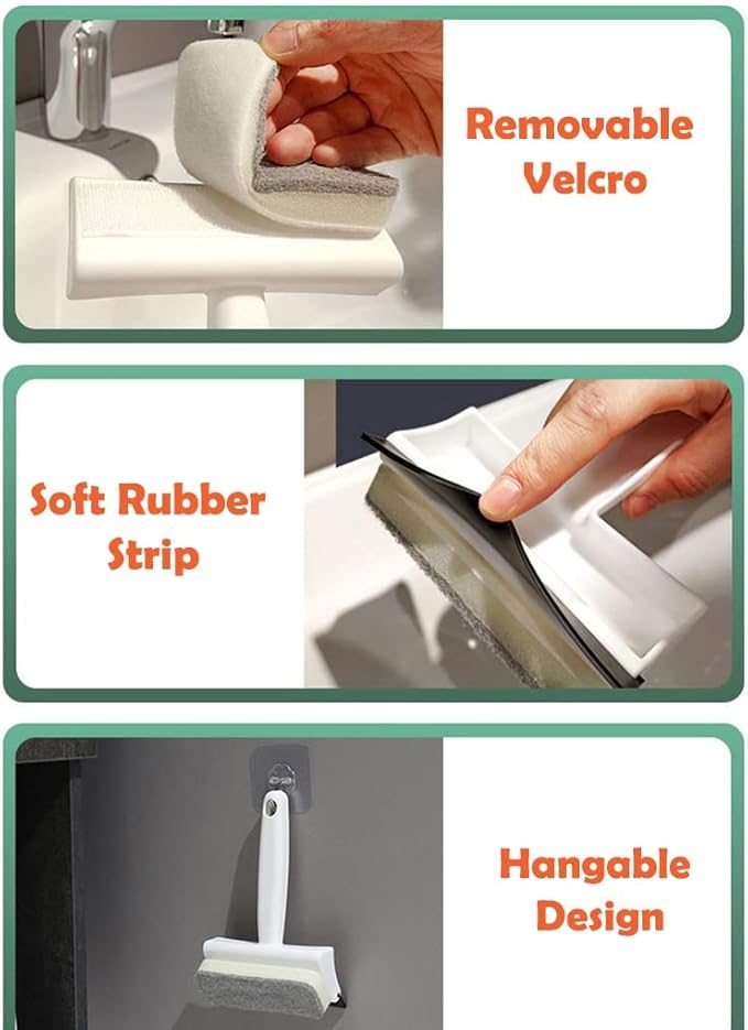 Double-Sided Window Washing Brush Multi-Function Glass Wiper Scraper Removable Sponge Kitchen Cleaning
