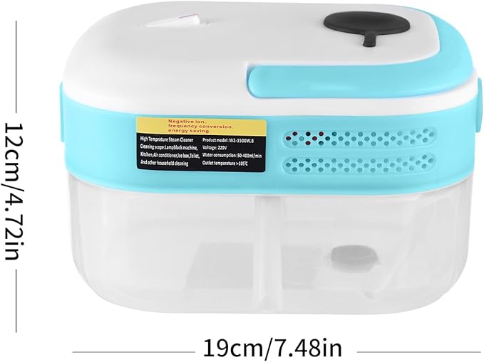 1200W Portable Handheld Steam Cleaner for Car Quick Heat 105℃ High Temperature Machine with 1200ml Water Tank 3 Brush Heads and 7 Accessories Portable for Home (US Plug)