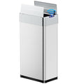 TLSUNNY 21.1 Gallon Automatic Trash Can Stainless Steel Motion Sensor Garbage bin Smart Trash Can W/Butterfly Lid Bag Retainer Ring and Display Light for Living RoomKitchenOffice (Silver 80L)