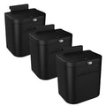 Naisu 3 Pack 1.12 Gallon Kitchen Garbage Bin for Counter Top or Under Sink Stick on the WallHanging Small Trash Can with lid for Cupboard/Bathroom/Bedroom/Office(Black)