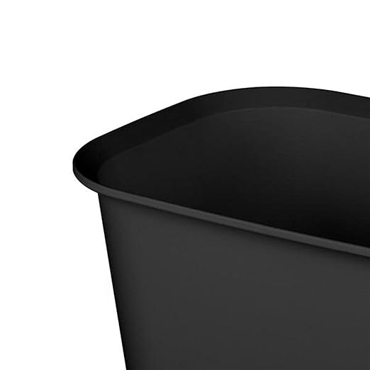 Sterilite 5.5 Gallon Rectangular Wastebasket Easy to Clean Open Top Durable Home Kitchen Trash Bin Fits 8 Gallon Liner 12 Pack Black
