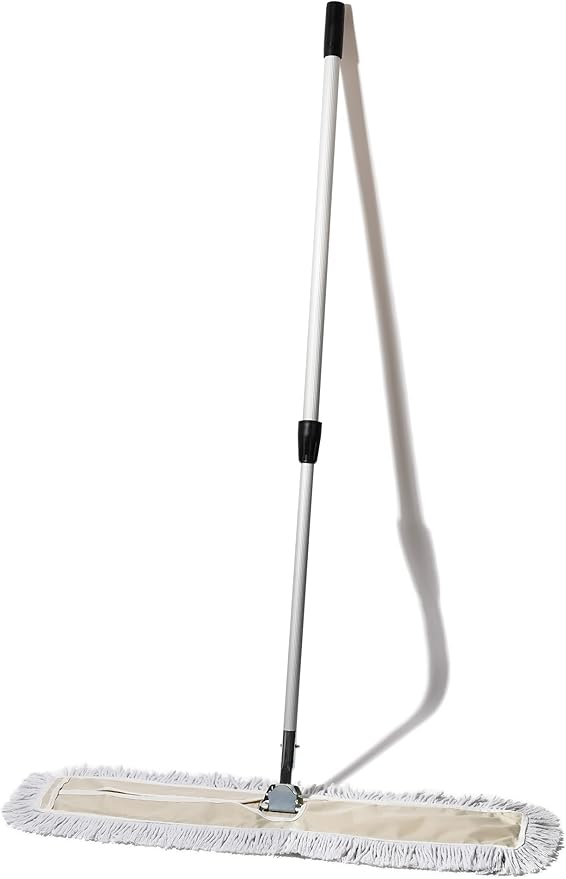 Commercial Dust Mop – 36 Inch Floor Sweeper for Hardwood Reusable Cotton Mop Head Extendable Handle Dry Mop for Floor Cleaning &amp Janitorial Supplies