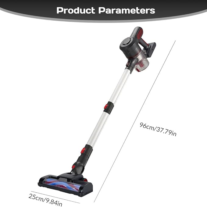 Laufary Cordless Vacuum Cleaner 30KPA 40Mins Runtime Lightweight Stick Vacuum Cleaners for Home Anti-Tangle Brush Wall Mount Storage Handheld Vacuum for Pet Hair/Carpet/Floor
