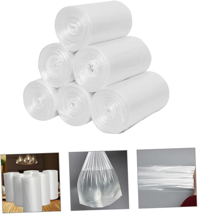 6 Rolls Thickened Small Trash Bags Disposable Plastic Garbage Can Liners for Bathroom and Bedroom Wastebaskets 45×50cm 30 Bags Per Roll