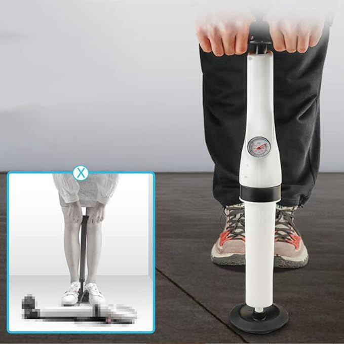 Toilet Plunger Toilet Clog Remover with Replaceable Plug Cordless Manual Toilet Clog Remover High Pressure Air Plunger with Visual Pressure Gauge Suitable for Dredging Pipes