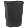 10 Gallon Plastic Trash Can Black Rectangular Commercial Office Wastebasket