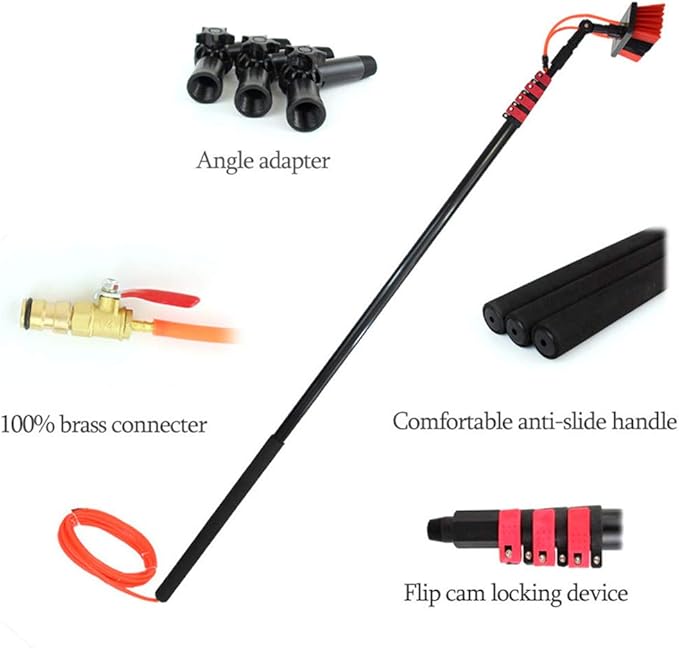 Window Cleaning Equipment Window Cleaning BrushExtension Cleaning Pole 3.6M-9M Waterfed Telespole System for Photovoltaic Panel Cleaning Trucks Windows Window12Ft/3.6M