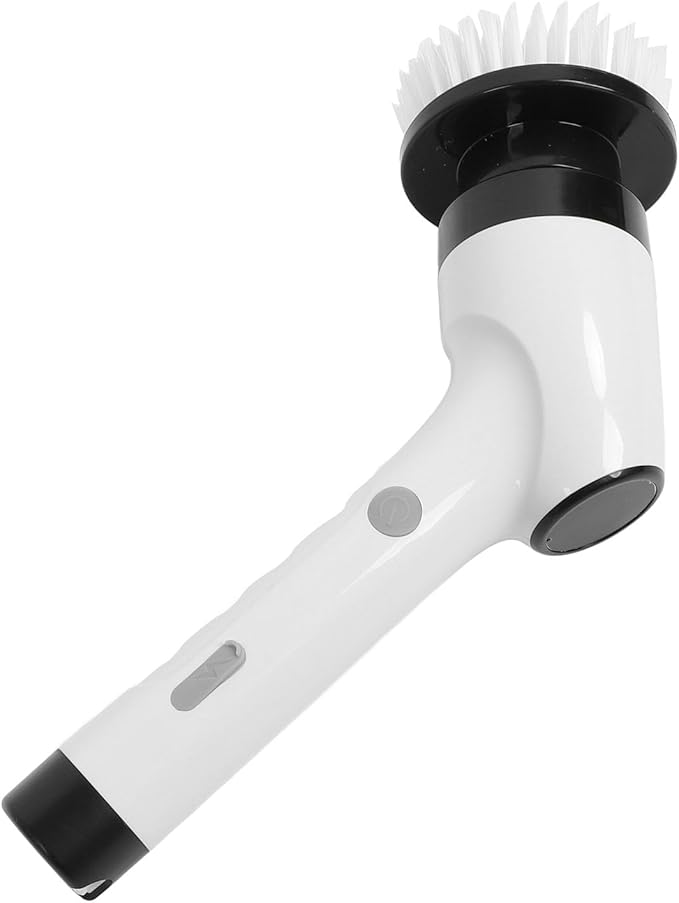 Electric Tub Scrubber with Long Handle Cordless 25W 8 - in - 1 Cleaning Brush for Bathroom Tile and Hardwood Floor - Powerful Rechargeable Battery Versatile Home Cleaner (Black)