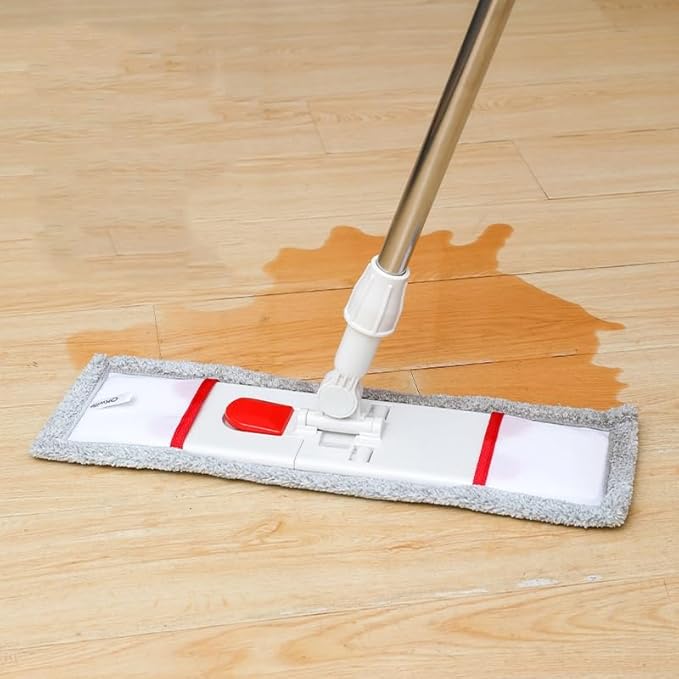 Household Easy to Clean Flat Mop with Foot Operated Cloth Changing Configuration