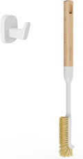 Cleaning Brush Diveotree Hard Bristle Brush for Deep Cleaning Grout Sink Cup Teapot Bottle Blender Multi-Purpose Brush wih Long Handle for Kitchen (White)