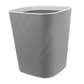Large Capacity Plastic Trash Can with Press Ring for Bathroom Bedroom Kitchen Office Space-Saving Grey Wastebasket for Home and Commercial Use
