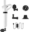 Electric Toilet Plunger ABS High Pressure Toilet Dredge with Barometer Air Plunger Drain Clog Remover Applied to Sink Bathroom Floor Drain Clogged Pipe
