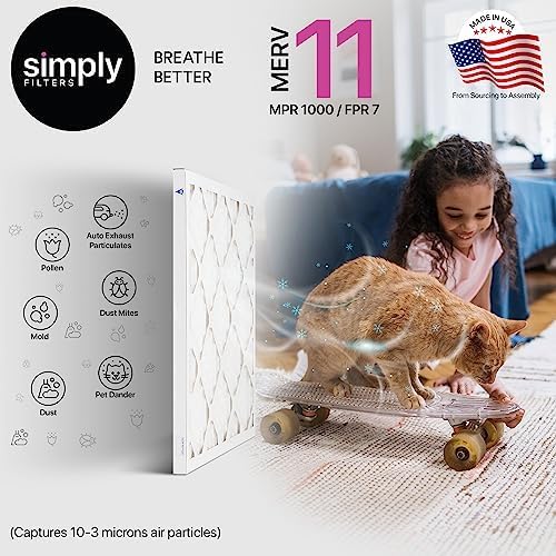 Simply 20x24x1 Air Filter Merv 11 6 Pack For Home AC Furnace &amp HVAC (Actual Size: 19.75x23.75x0.75) DUST Pet &amp Allergy Control