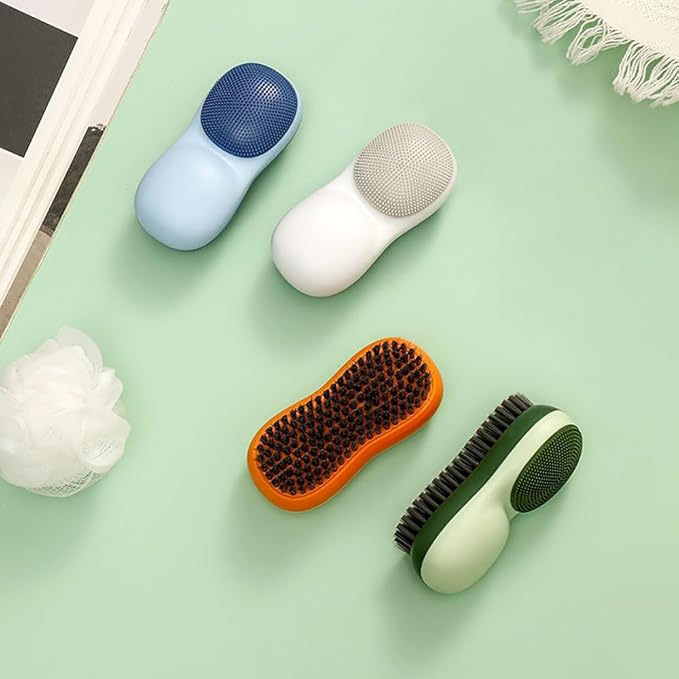 Silicone Household Clothes Washing BrushTwo-Sided Laundry Stain Remover Brush for Clothes Underwear 3 Pack