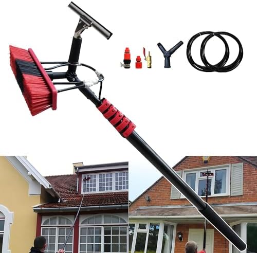 Glass Cleaning Brush Home Water Fed Telescopic Pole Kit Solar Panel Brush Rotating for Photovoltaic PanelWindow Cleaning Pole Water Fed Telescopic Brush Extendable Window Cleaner Solar P