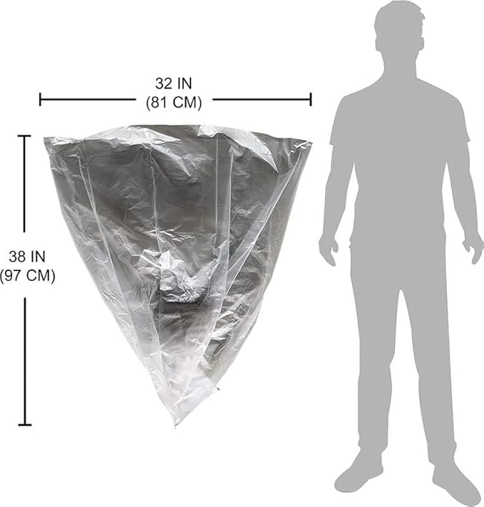 iMBAPrice 30-33 Gallon Trash Bags 250 Count Heavy Duty Clear Garbage Bags 32W x 38L Puncture-Resistant Can Liners for Kitchen Yard &amp Office - Made in USA