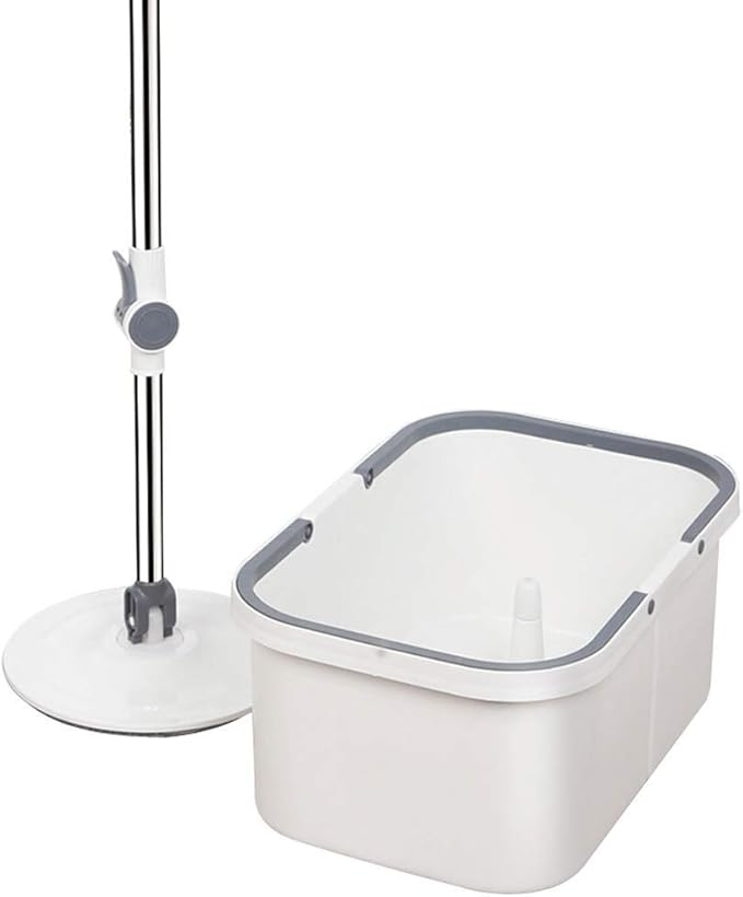 Microfiber Mop and Bucket System for Floor Cleaning with 2 Washable Flat Pads