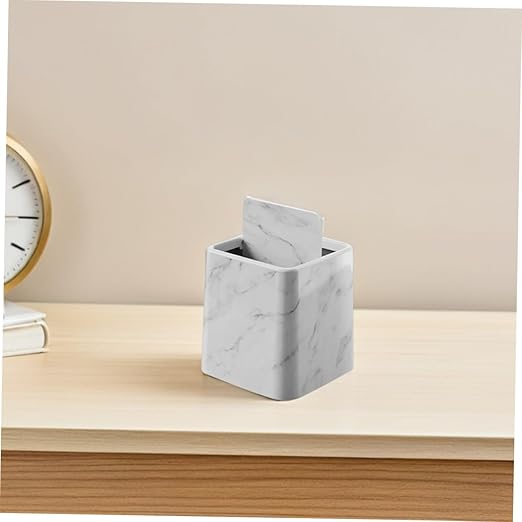 Cabilock 2pcs Small Decorative Marble Pattern Trash Can with Swing Lid Compact Garbage Bin for Bathroom Bedroom Kitchen and Office Stylish Wastebasket Elegant and Design