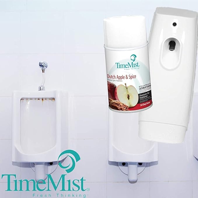 TimeMist Premium Metered Air Freshener Refills - Dutch Apple Spice - 7.1 oz (Case of 12) - 1042818 - Lasts Up To 30 Days and Neutralizes Tough Unwanted Odors