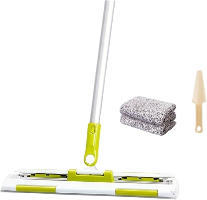 Flat Clip Mop Stainless Steel Telescopic Rod Floor Removal Convenient Household Kitchen Cleaning