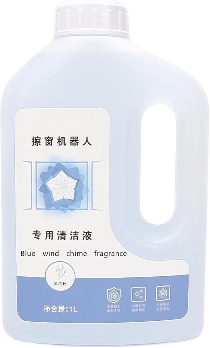 2pcs Window Cleaning Robot Parts. 1L Glass Solution. Window Liquid. Compatible For Ecovacs W1PRO W920 W880 Floor Blue Wind Chime Liquid