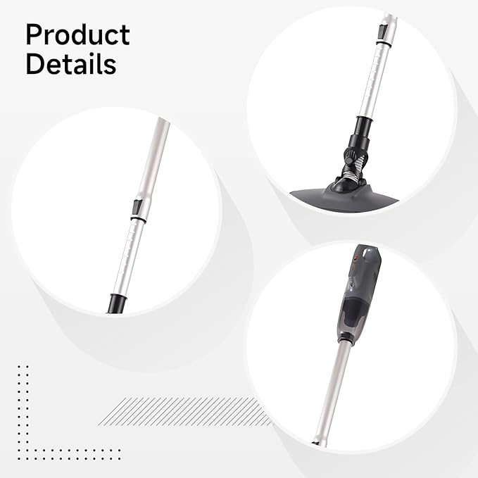 Cordless Vacuum Cleaner 6000-6500Pa Suction Home/Car Use Adjustable Pipe 120W 6000Mah Battery Multiple Attachments Wall Mount