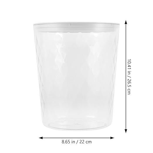 Transparent Trash Can Sturdy Round Wastebasket with Large Capacity for Bathroom Office Kitchen Portable Household Garbage Bin for Easy Sorting and Heavy Loads