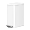Cesun Slim Bathroom Trash Can with Lid Soft Close 6L/1.6 Gallon Stainless Steel Small Garbage Can with Foot Pedal and Removable Inner Bucket Slim Wastebasket for Bathroom Office Toilet (White)