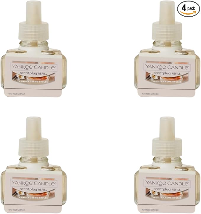 Yankee Candle Vanilla Creme Brulee Electric Home Fragrance Scent Plug Refill (Pack of 4)