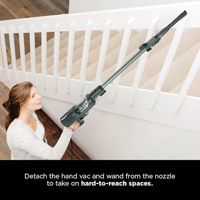 Shark Detect Ultralight Corded Stick Vacuum with Direction Detect and Self-Cleaning Brushroll Powerful Hair Pickup Ultra-Lightweight Crevice &amp Upholstery Tool Included Evergreen HZ752