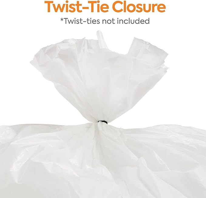 20-30 Gallon Trash Bag 30 x 36 Low Density 0.9 mil White 200 Bags/Box