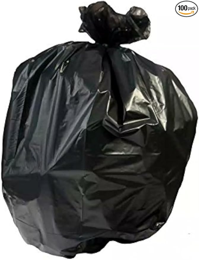RESILIA Tall 15 Gallon Trash Bags - Black Recycling 100 Bags/Roll 1 Mil 0.001 Inch Thick 24x33 inches (WxH) Wire Ties Included MADE IN USA