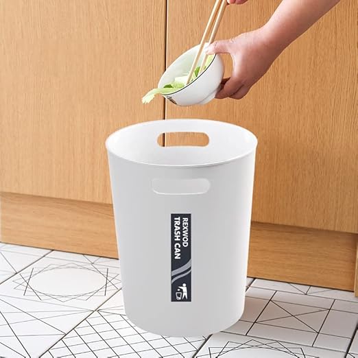 4 Pack Small Trash Can for Bathroom - 3 Gallon/12-Liter Wastebasket Round Plastic Garbage Container Bin for Bedroom Office White.