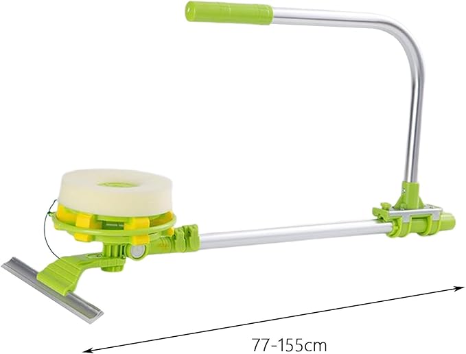 Window Cleaner Squeegee External Window Washer U Shape Window Cleaner Window Squeegee with Long Handle for Car Windshield Tiles Wall Clean (Round Head)