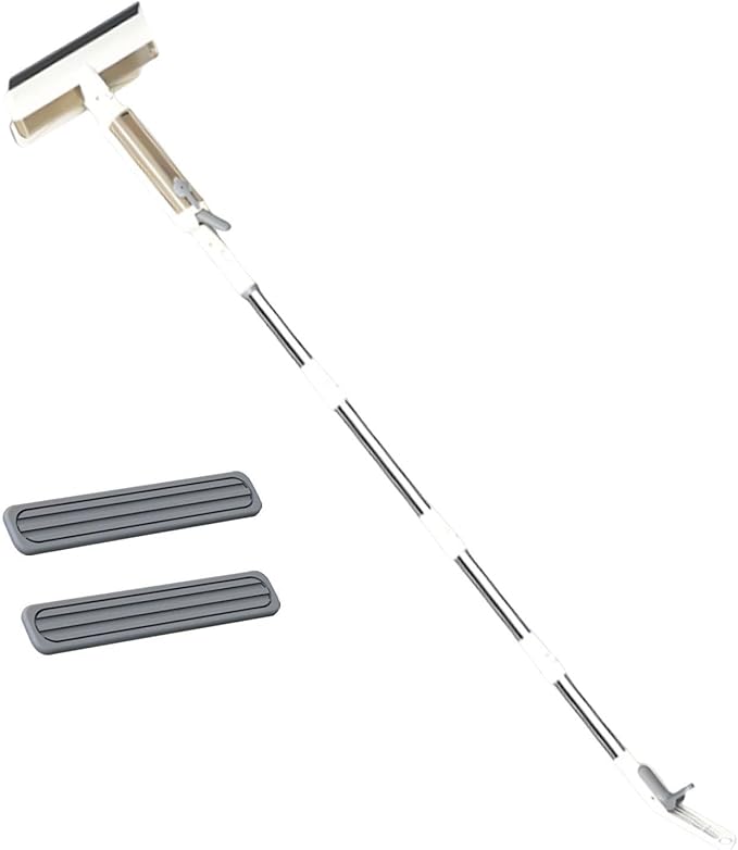 Double Sided Window Cleaner Glass Clean Scrapers 74.80inch Long Pole Window Spray Cleaning Brush for Indoor Outdoor Door Tile 2 Cotton Tips