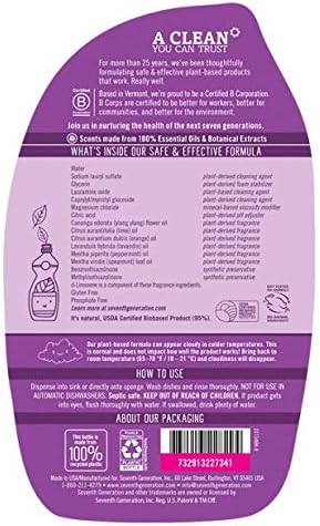 Seventh Generation Dishwash Liquid Detergent Lavender 25 oz