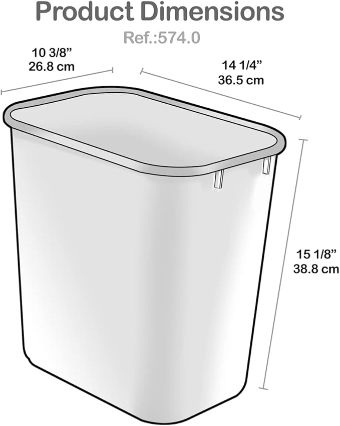 Acrimet Wastebasket Bin for Recycling 6.75 Gallon/ 27 Quart/ 25.552 Liter (Made of Plastic) (Metal/Yellow Paper/Blue Glass/Green Plastic/Red) (Set of 4)