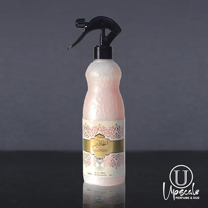 ††† Upscale Perfume &amp Oud co. Agadheer Air Freshener 480ML Fabric spray - Natural Aged Oud Scent - Odor Fighting Room Spray - long lasting Aroma for home