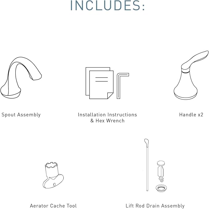 Moen Eva Chrome Transitional Two-Handle High-Arc Widespread Bathroom Faucet with Drain Assembly Valve Required T6420