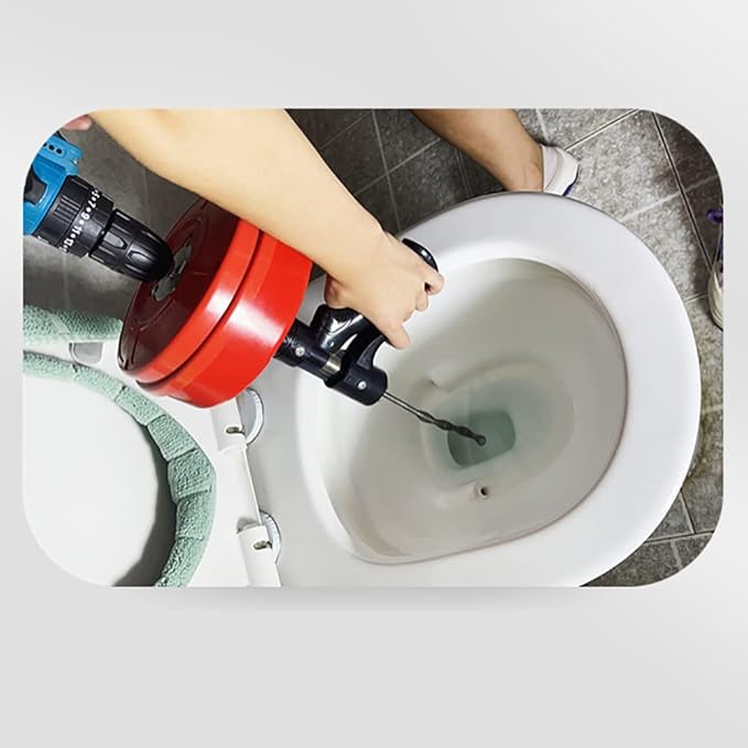 iDili 10M Household Hand Crank Sewer Unblocking Machine Toilet Unclogger Kitchen Floor Drain 20-75MM Pipe Blockage Dredging Machine