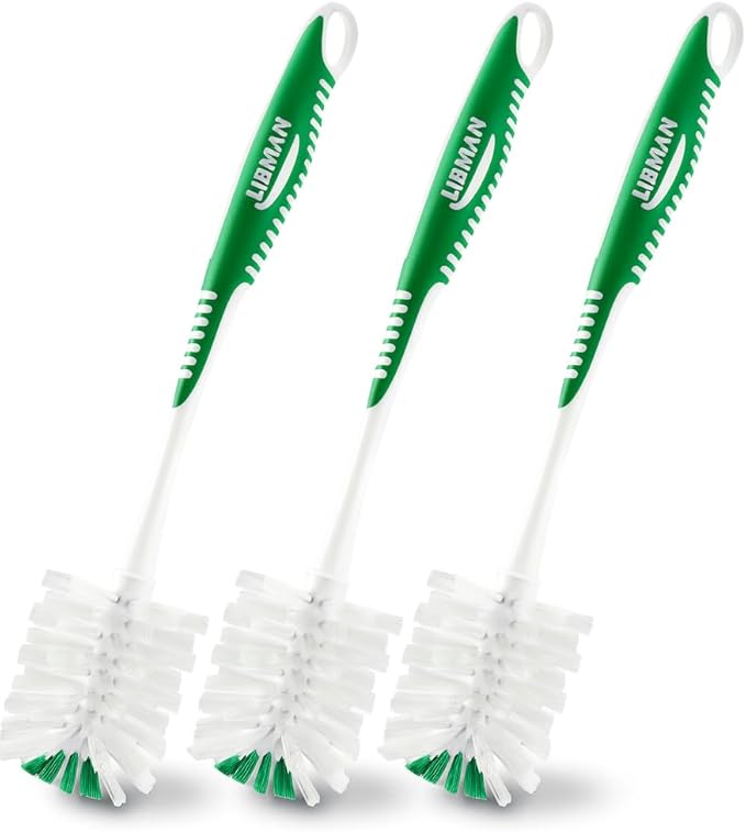 Bottle Brush - 3 Pk Bottle Cleaner - Cleaning Brush with Long Handle for Cleaning Glasses Shaker Bottles Cups Dishes Mugs - Non-Slip Grip