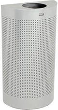 Newell Rubbermaid SH12EPLSM Half Round Waste Can 12 Gal 18-Inch x9-Inch x32-Inch SR Metallic