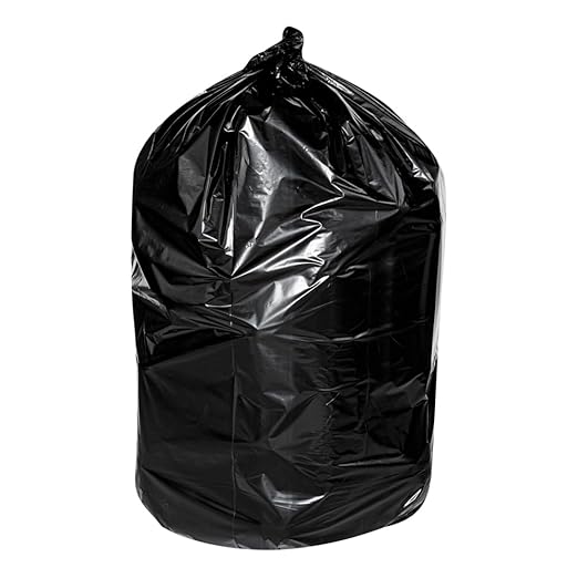 RW Clean 55 Gallon Trash Bags 100 Heavy-Duty Garbage Can Liners - Fits 55-60 Gallon Trash Cans Stretchable Black Plastic Bin Liners With Star Seal Bottom - Restaurantware
